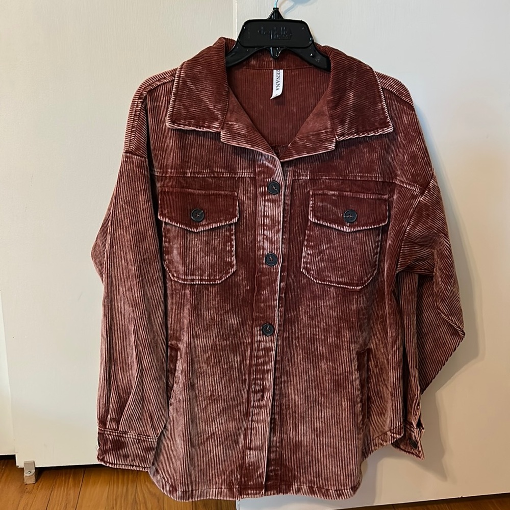 Corduroy Rust color Shacket, S
